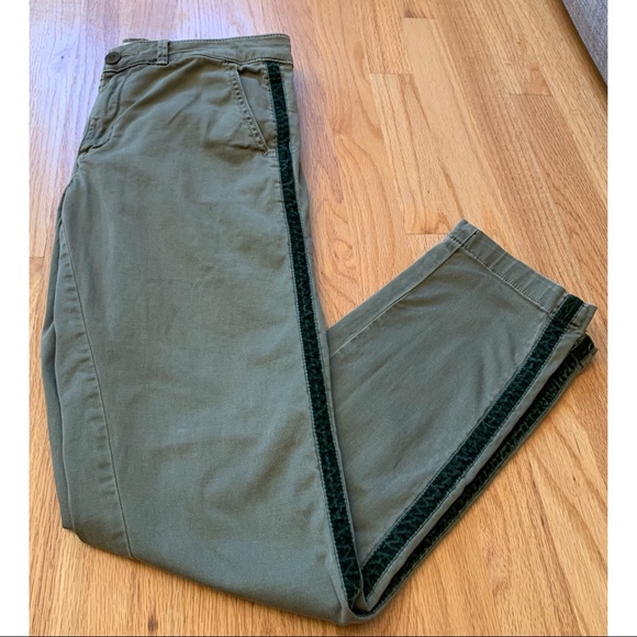 Anthropologie Relaxed Chino Pants with Stripe - Picture 3 of 9